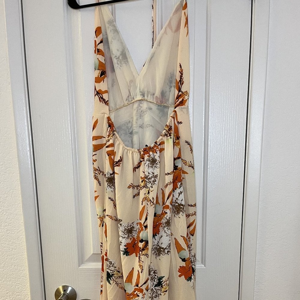 NWOT BerryGo Women's Sexy Deep V Neck Backless Floral Print Split Maxi Dress - Picture 10 of 13